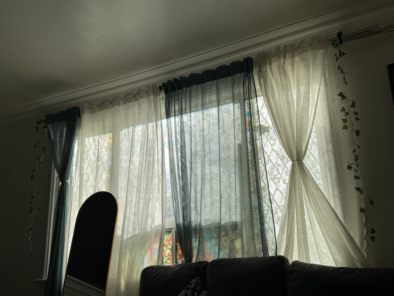 Layered Sheer Window Curtains full set