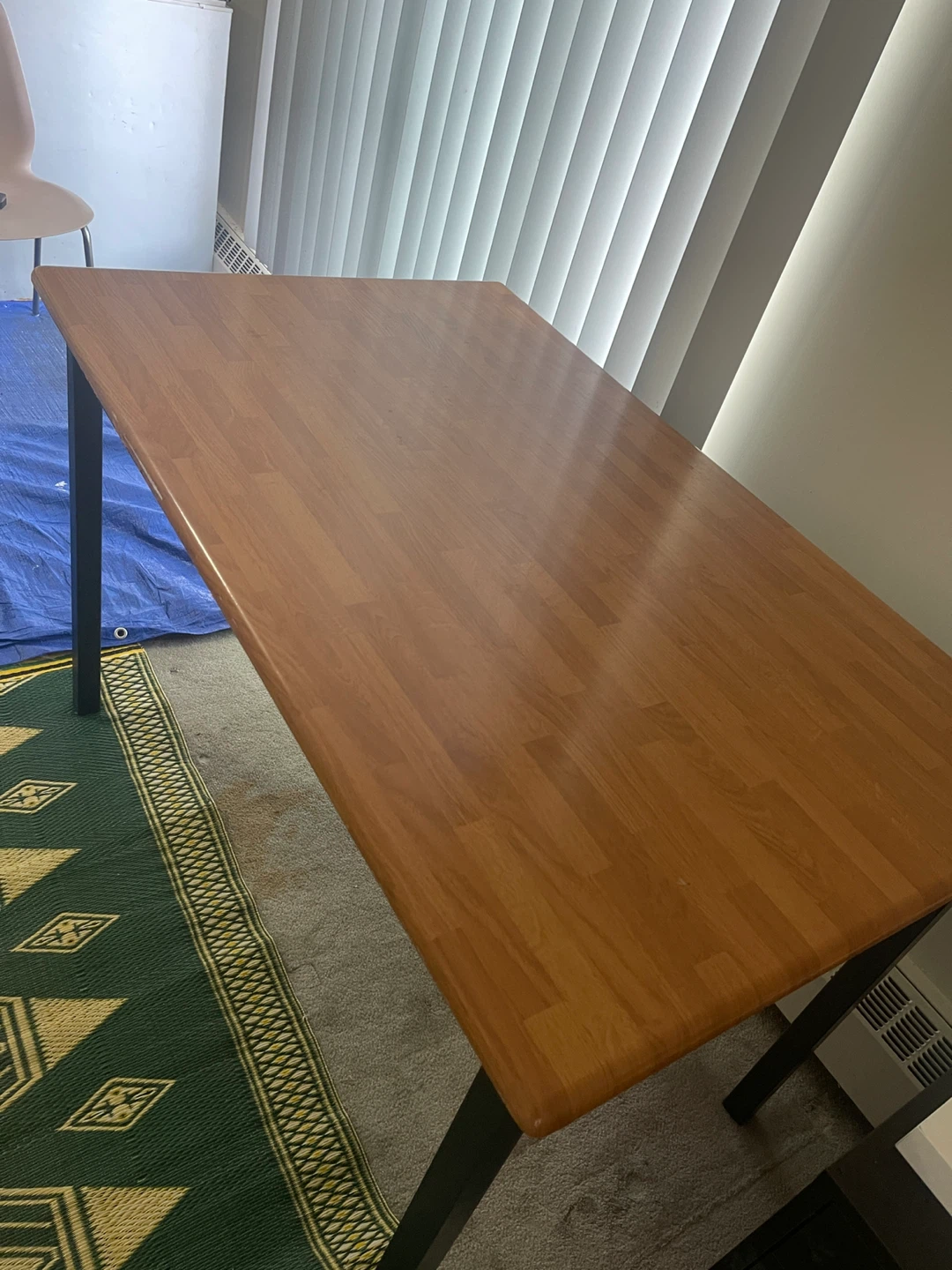 Wood and metal dining table