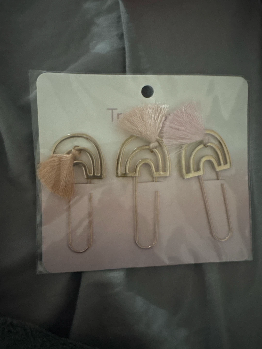 Set of 3 Rainbow Tassel Paper Clips