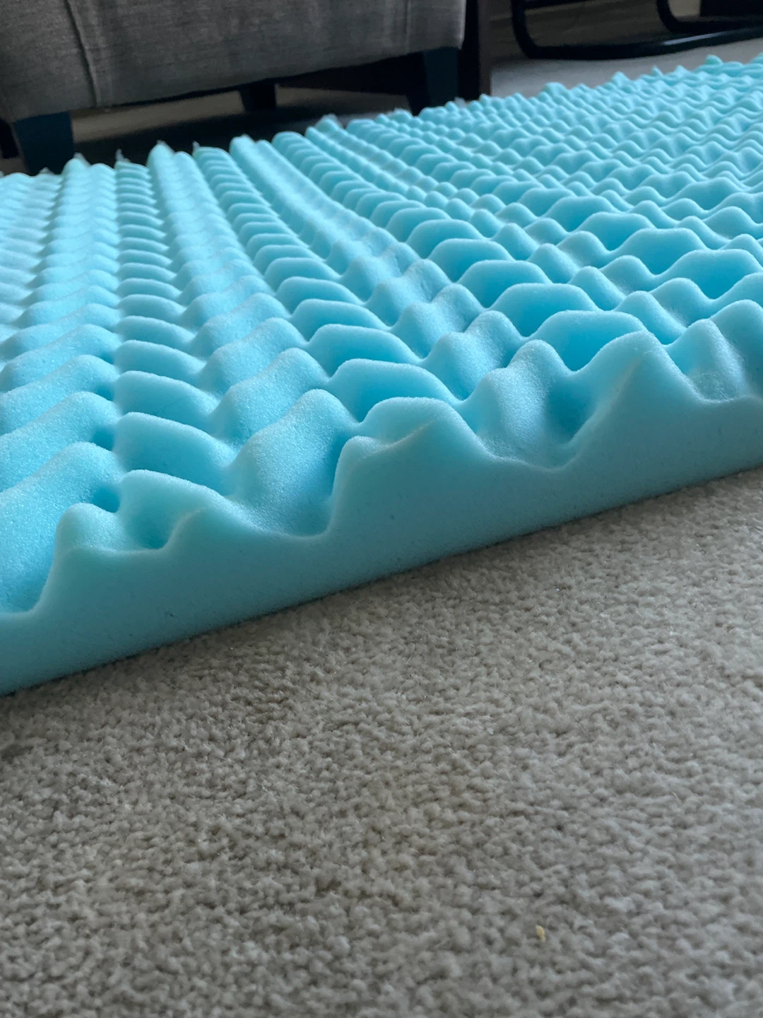 Blue Egg Crate Foam Mattress Topper - photo 2