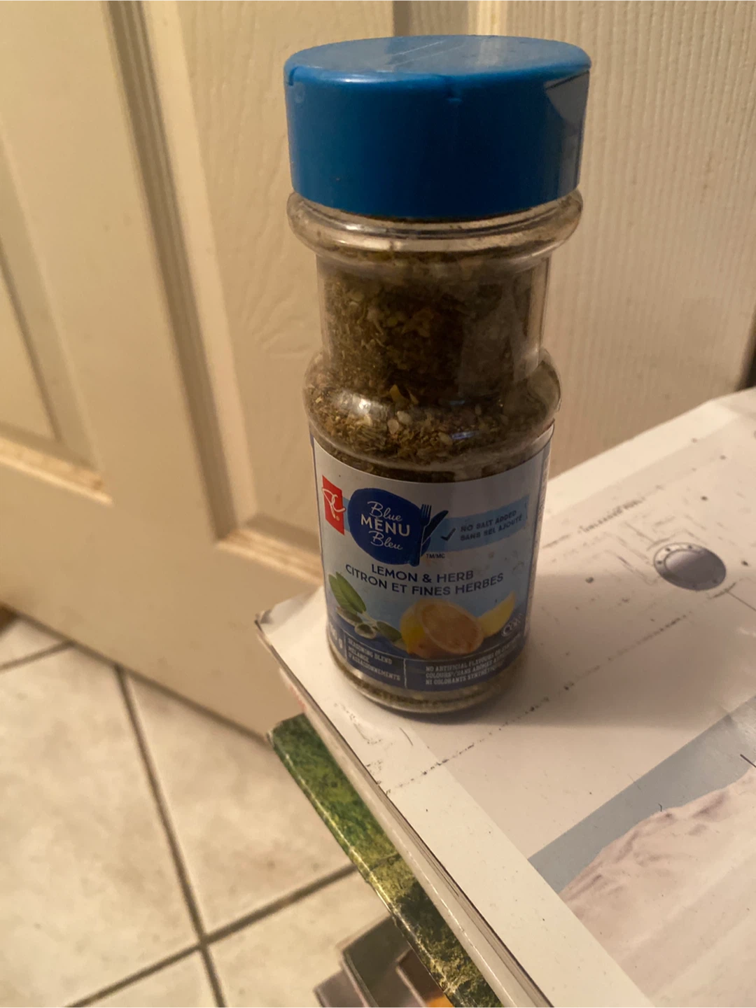 Bottle of lemon & herbs.