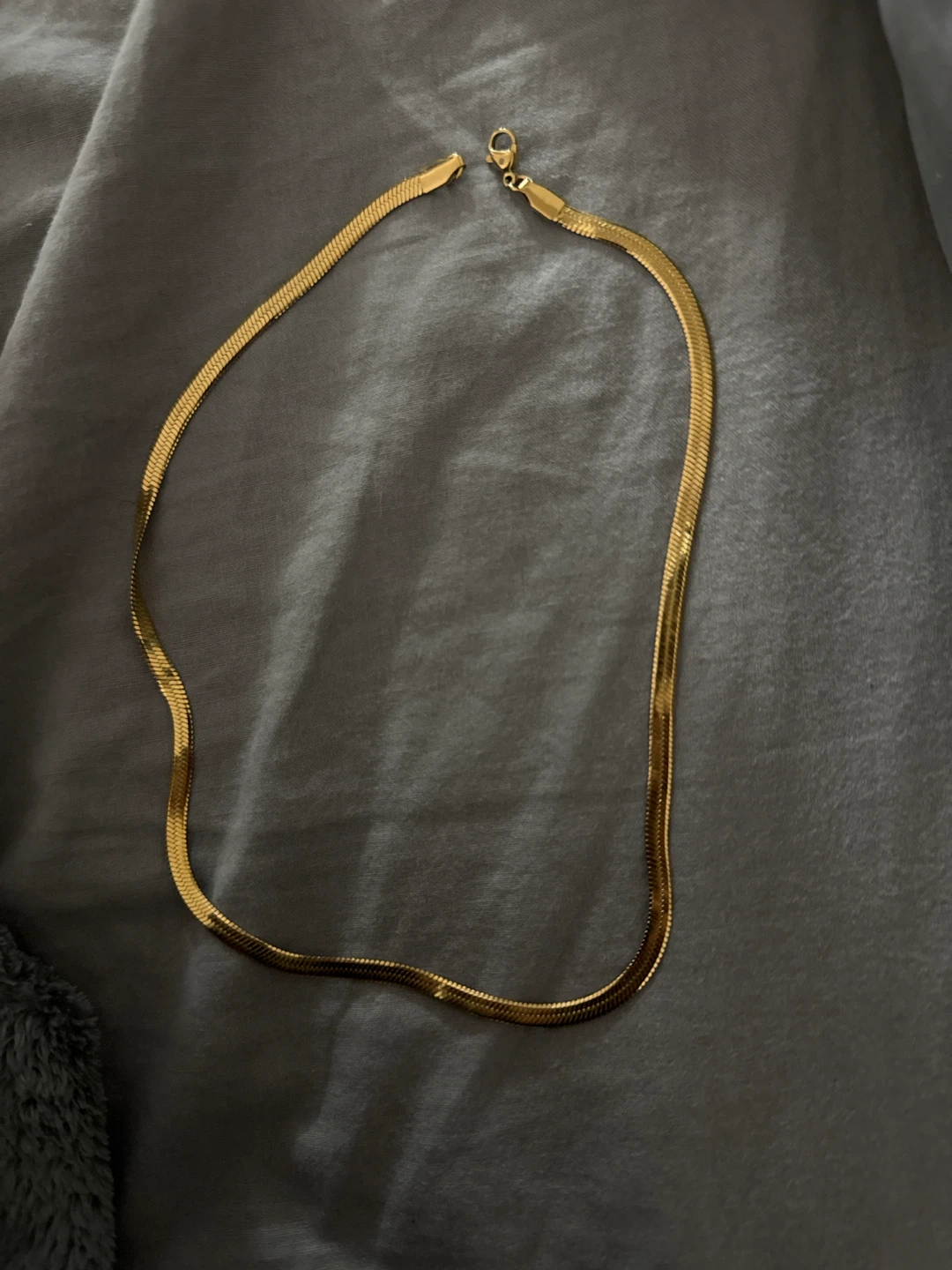 Gold-Tone Herringbone Chain Necklace