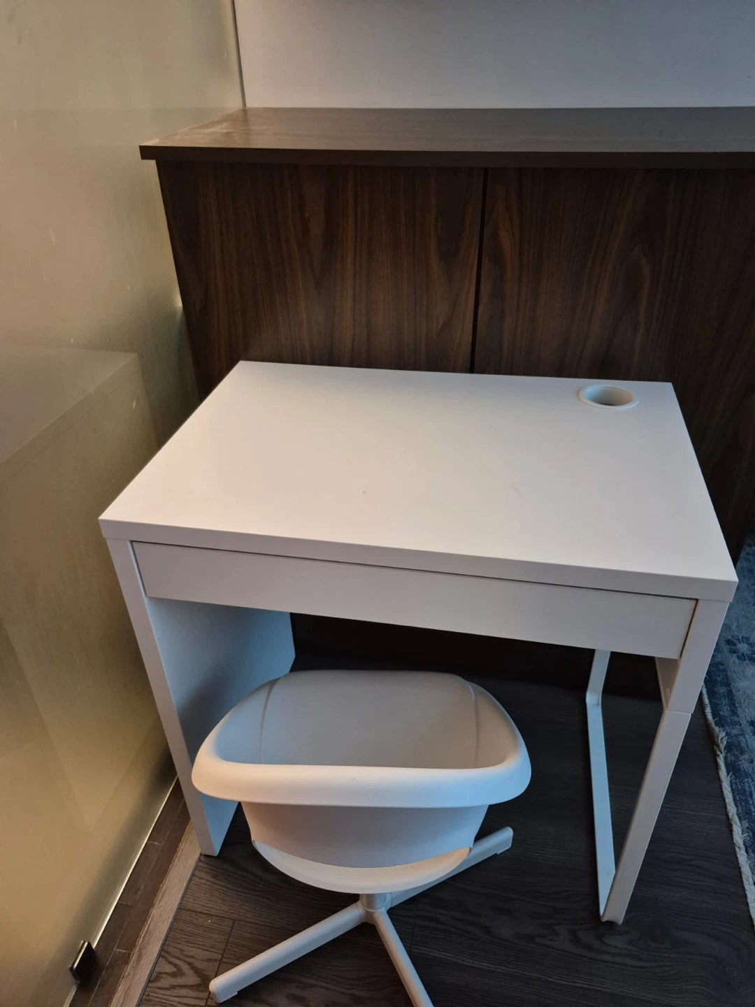 White IKEA MICKE Desk