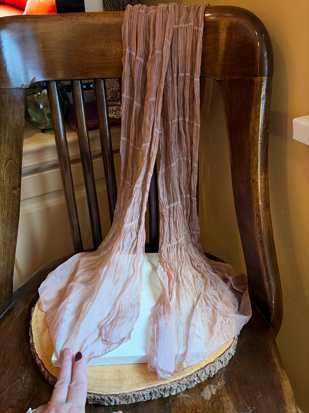 Pinky Taupe Crinkled Scarf - photo 2