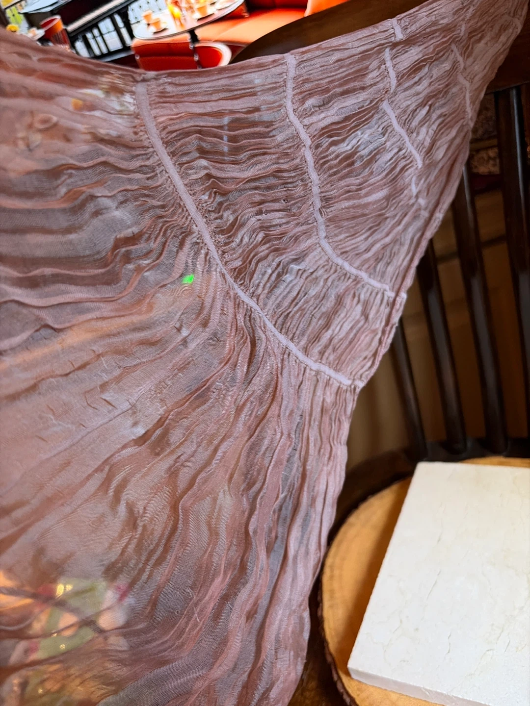 Pinky Taupe Crinkled Scarf - photo 3
