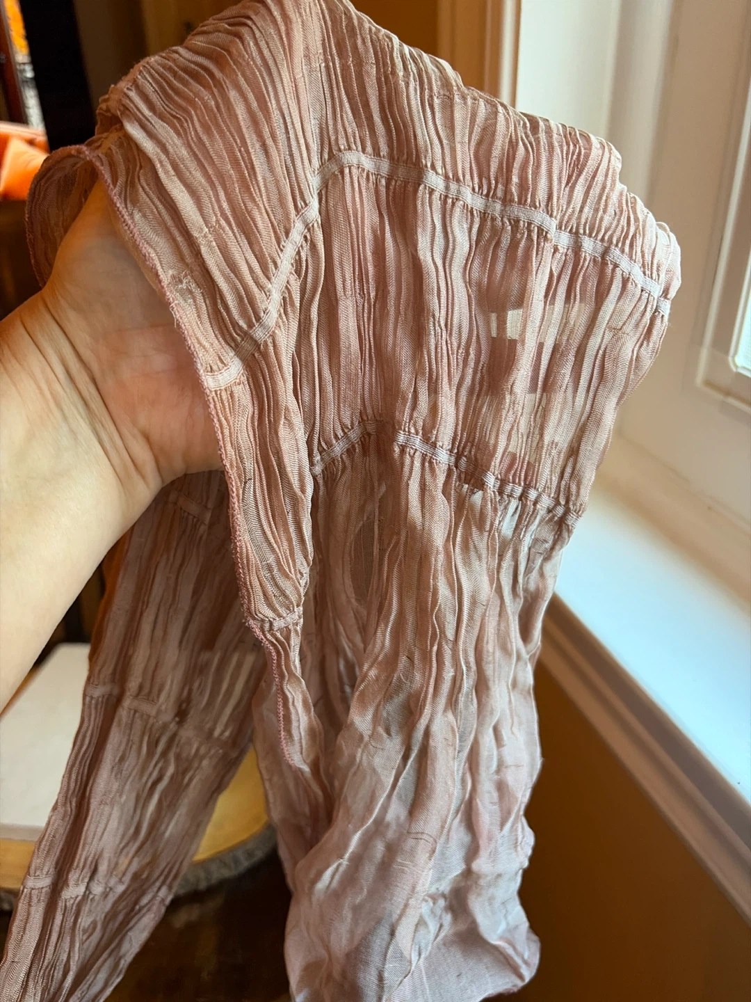Pinky Taupe Crinkled Scarf - photo 5
