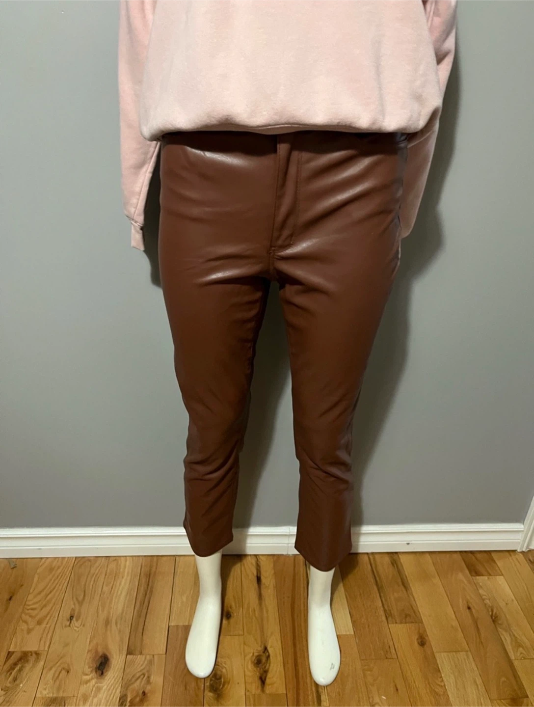 Brown Faux Leather Pants size 27