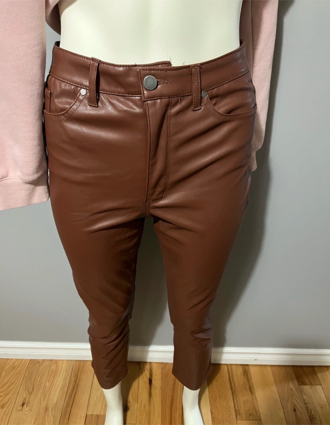 Brown Faux Leather Pants size 27 - photo 2