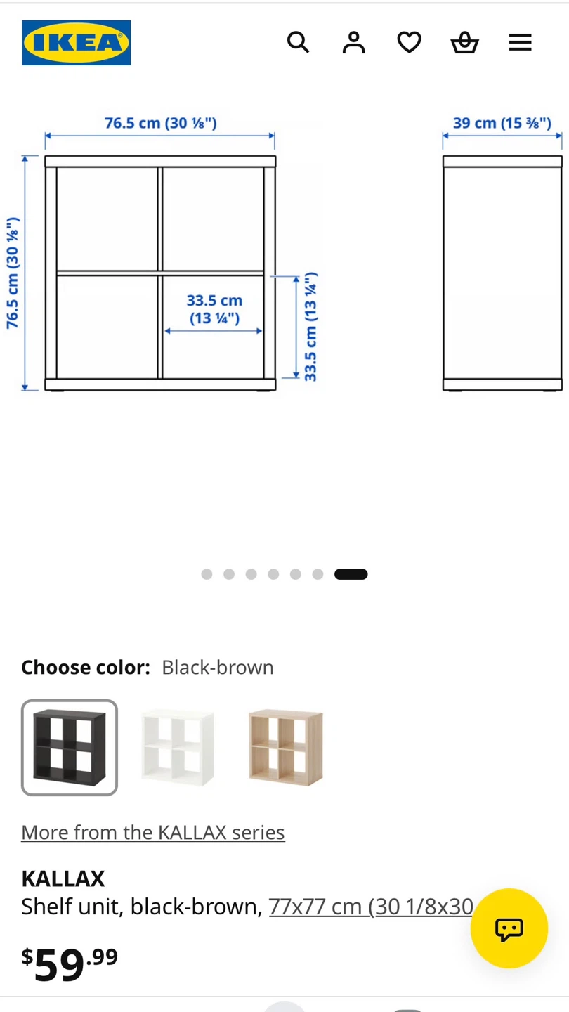 IKEA KALLAX Shelf Unit, Black-Brown - photo 2