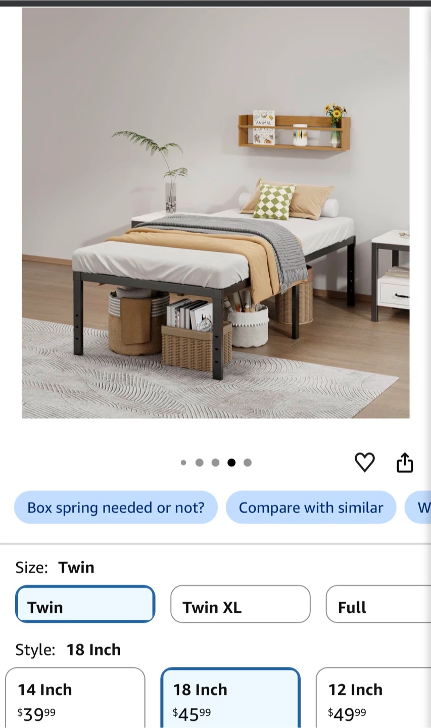 Metal Bed Frame Twin Size - photo 2