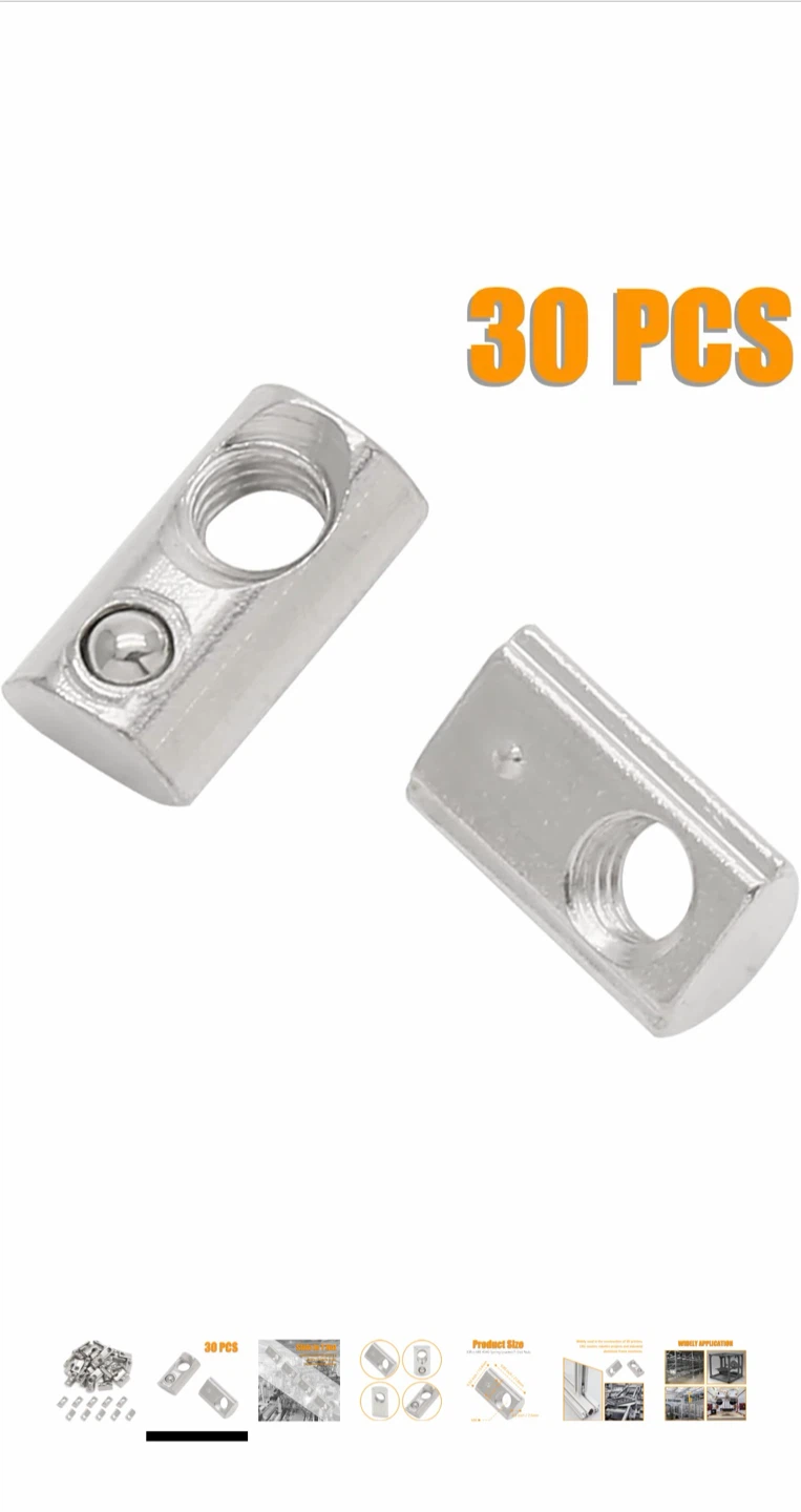 30 Pcs M8 Spring T-Slot Nuts for 4040 Extrusion - photo 3