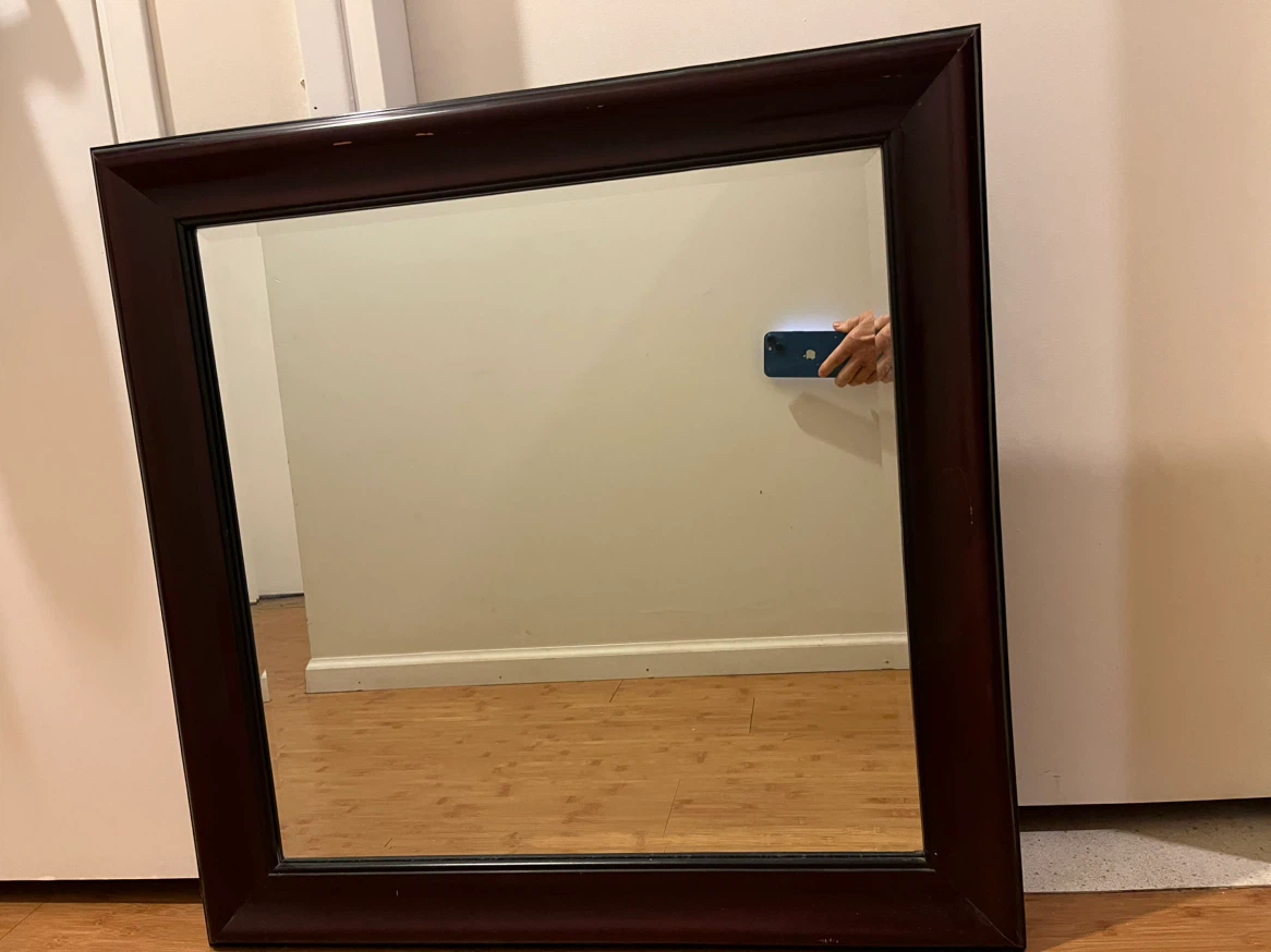 Dark Wood Frame Large Cristal Mirror