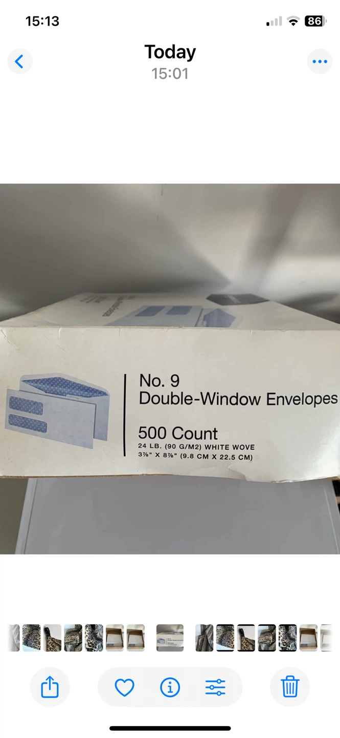 No. 9 Double-Window Envelopes - photo 2