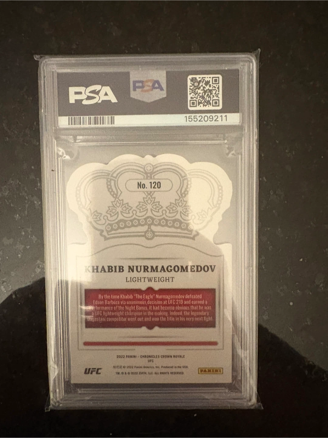 2022 Panini Chronicles Khabib Nurmagomedov UFC PSA 10 - photo 2