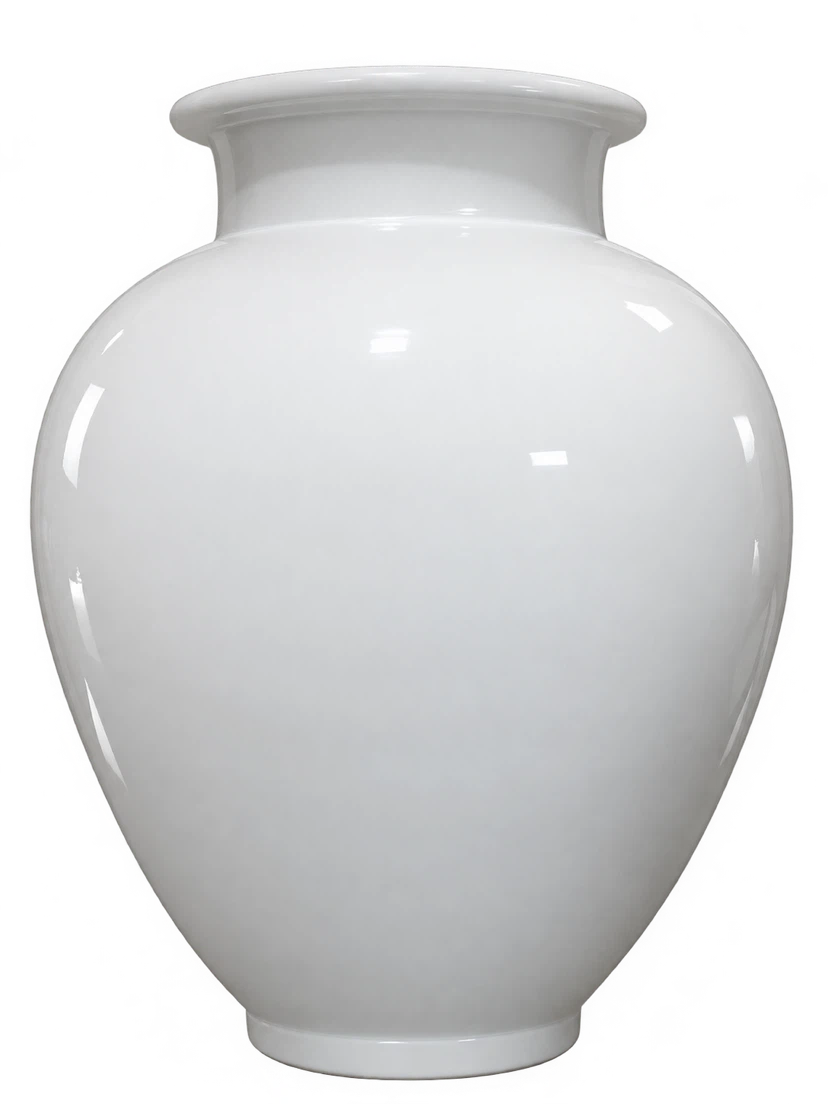 White ceramic vase with blue floral pattern - photo 2