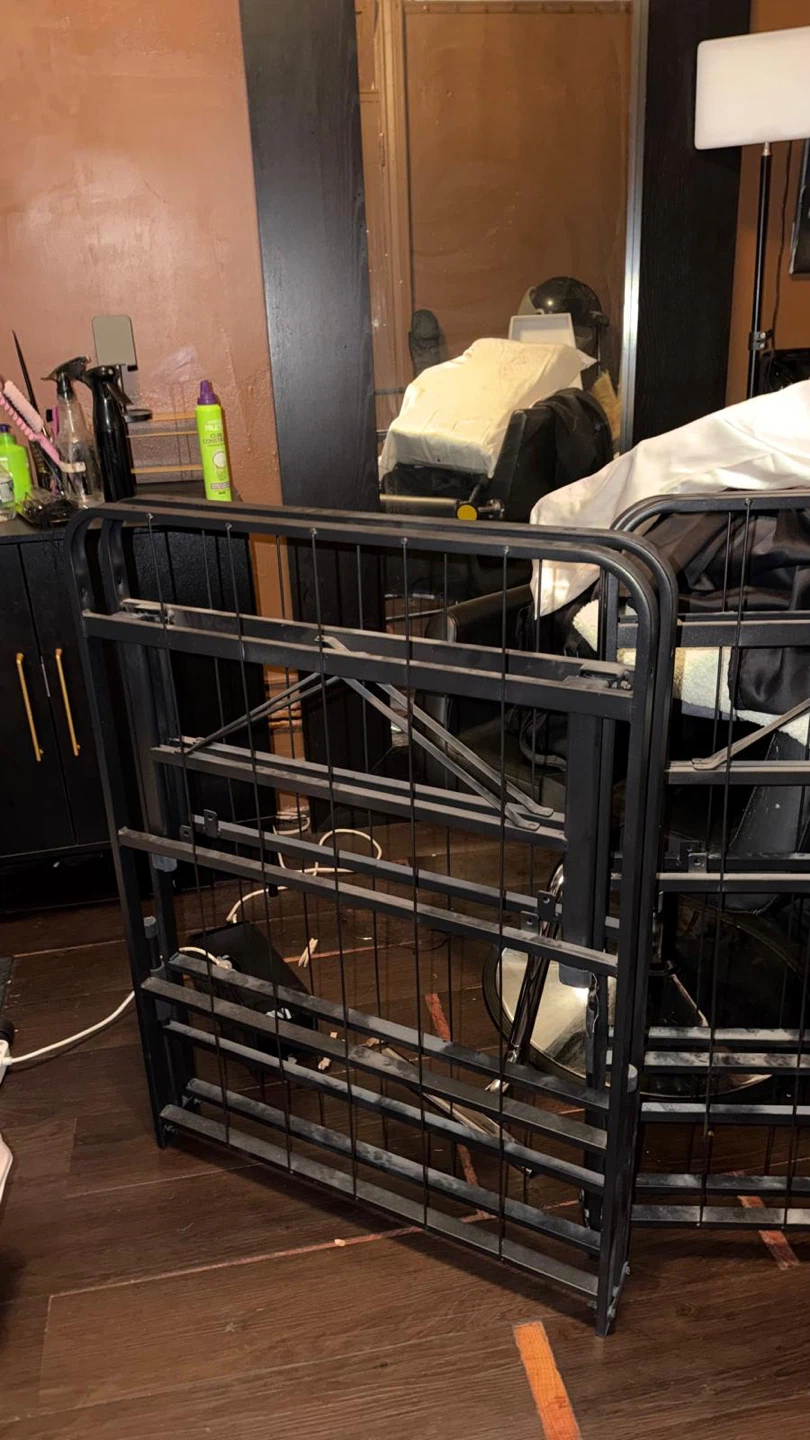 Black Metal Folding Bed Frame - photo 2