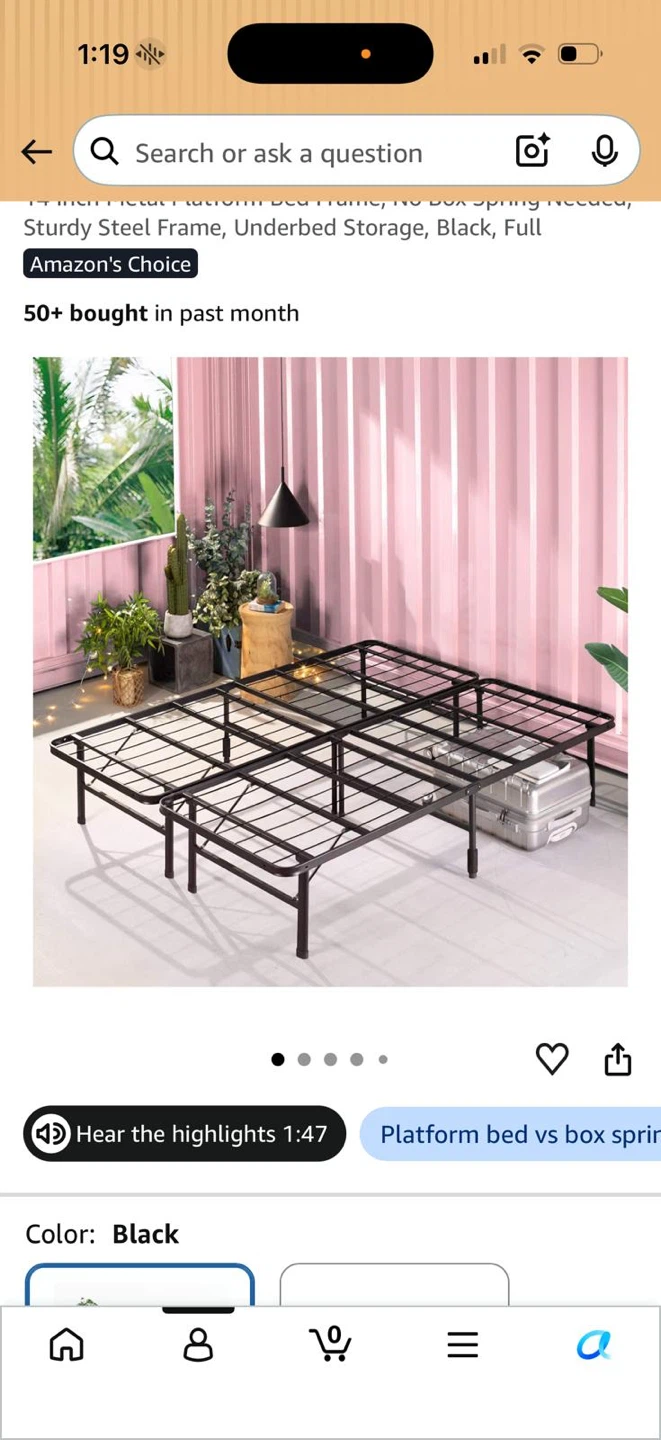 Black Metal Folding Bed Frame - photo 5