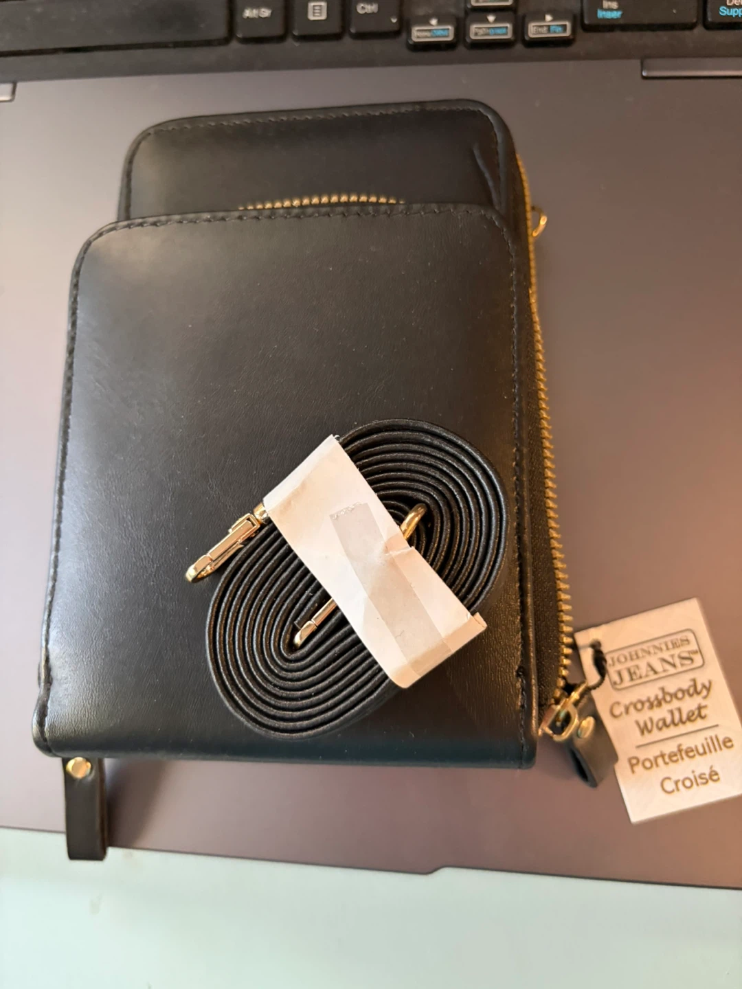Johnnies Jeans Black Crossbody Wallet