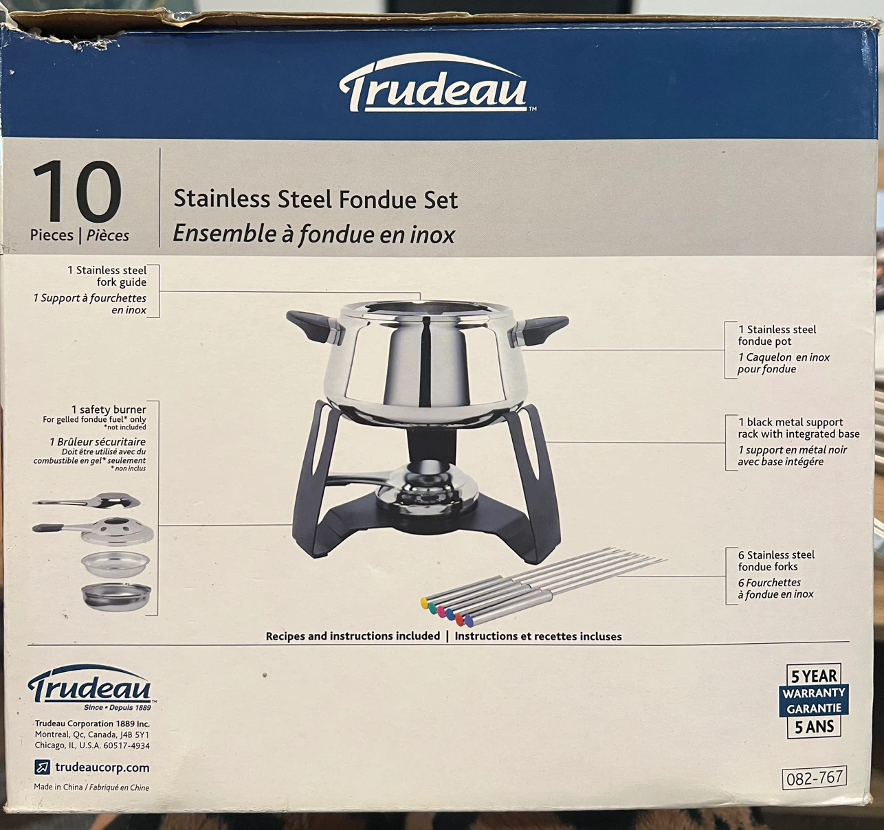 Trudeau 10-Piece Stainless Steel Fondue Set - photo 4