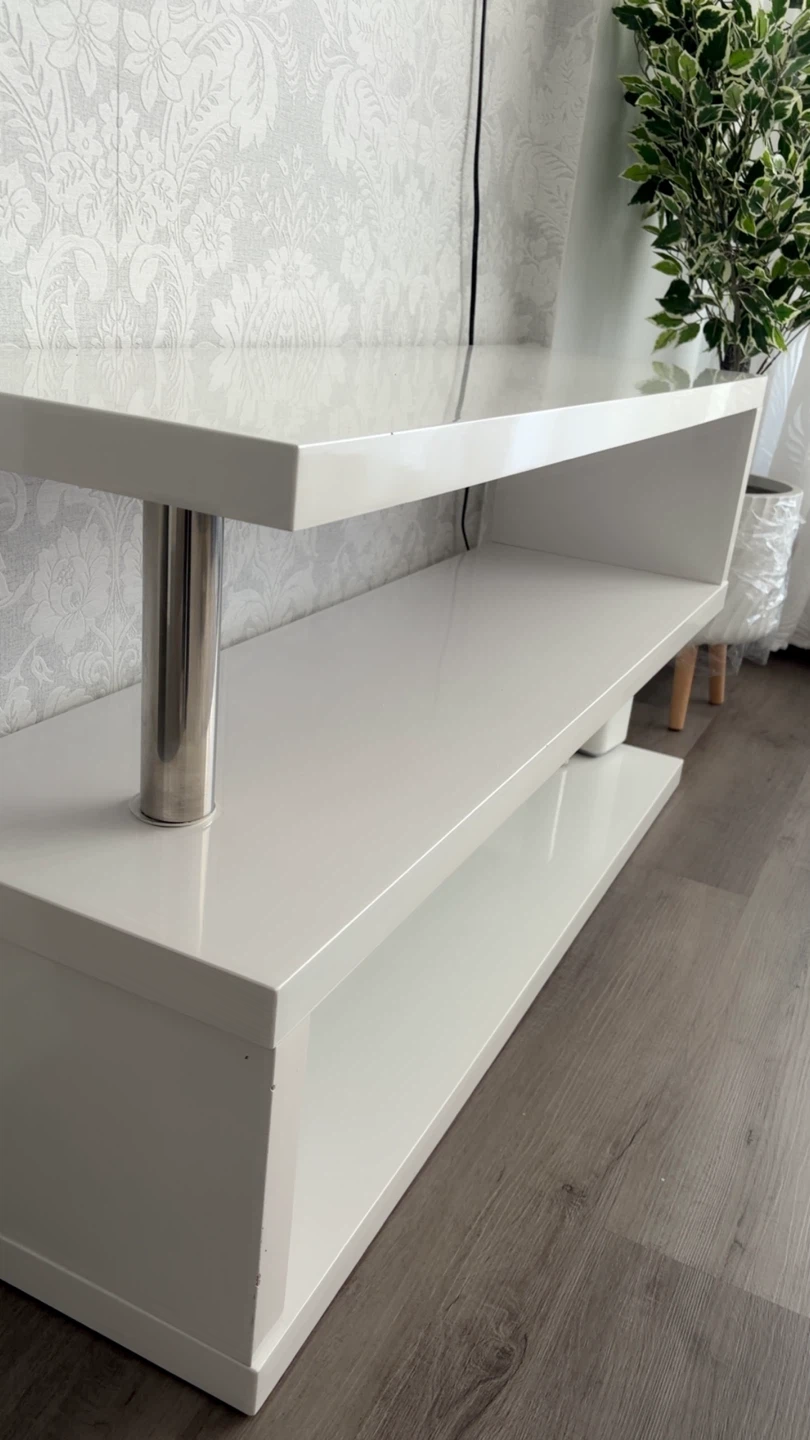 Modern White Gloss TV Stand - photo 2