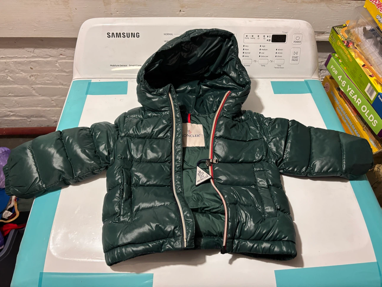 Moncler Kids Down Jacket Green 12-18 months