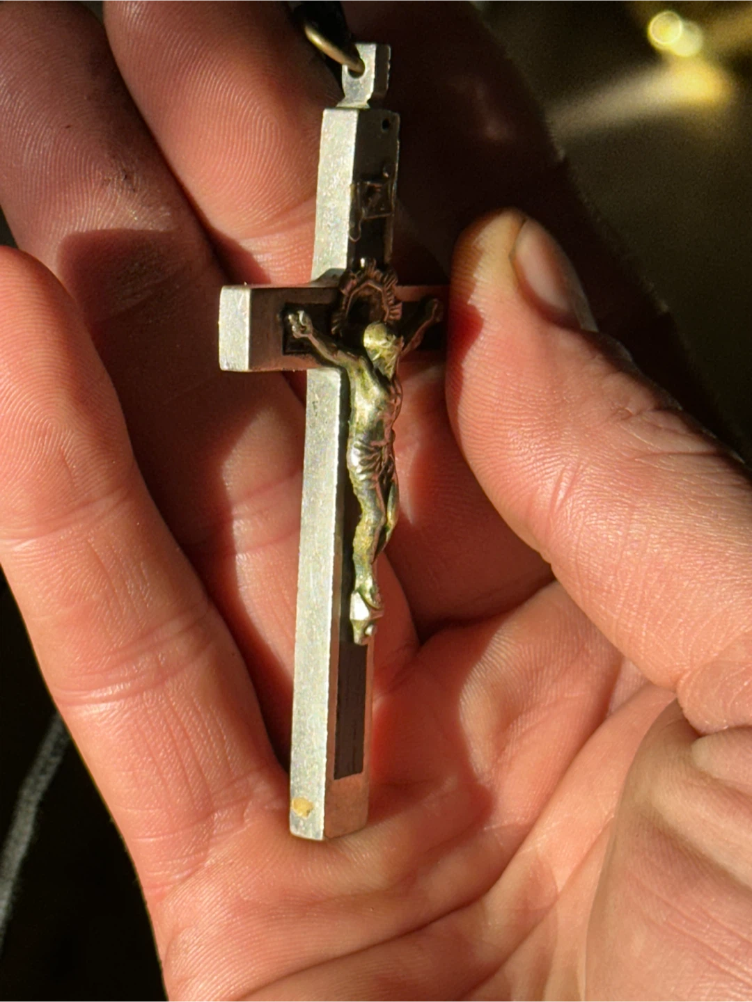 Antique 4" German Ebony Pectoral Crucifix Habit Cross - photo 2