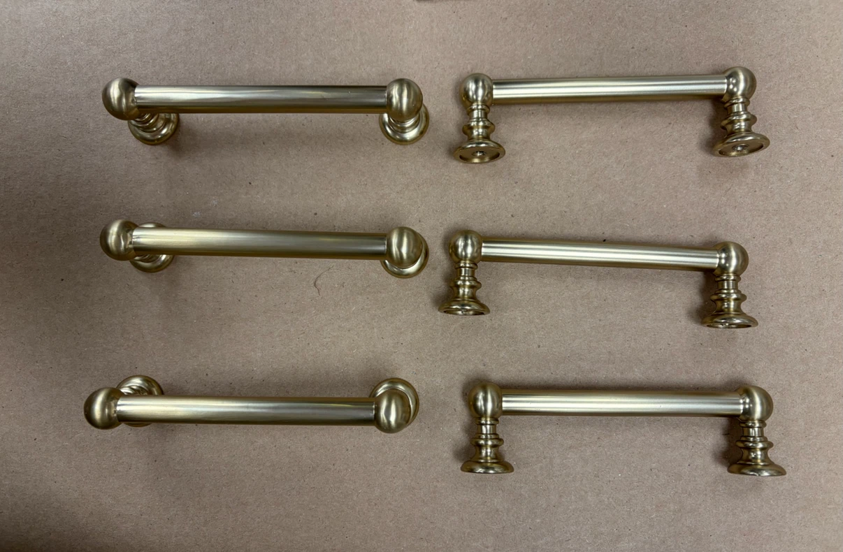 Set of 6 Brass Cabinet Pulls