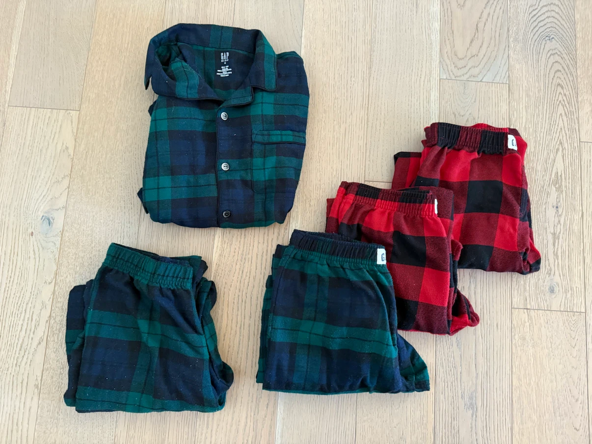 GAP youth size 12 boys plaid PJs $50 for all - photo 2