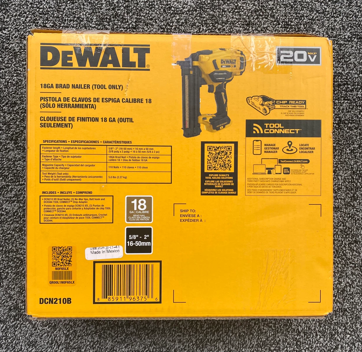 DEWALT 20V LATEST MODEL 18GA Brad Nailer DCN210B – BRAND NEW - photo 2