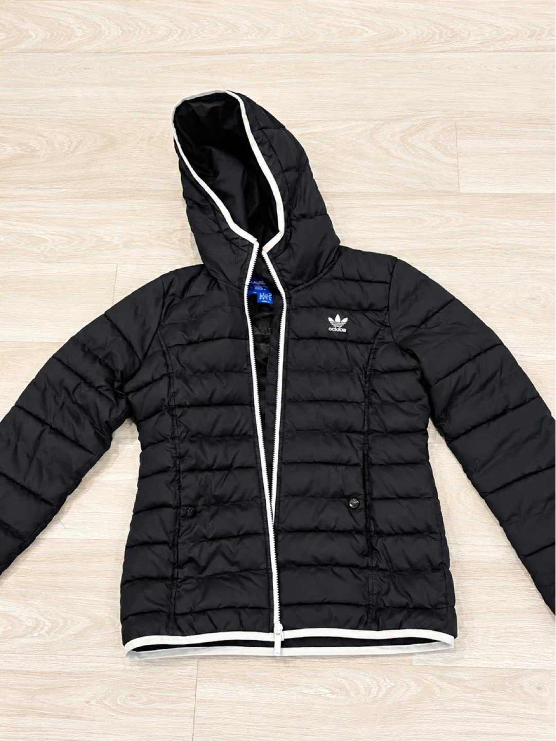 Adidas Black Hooded Puffer Jacket