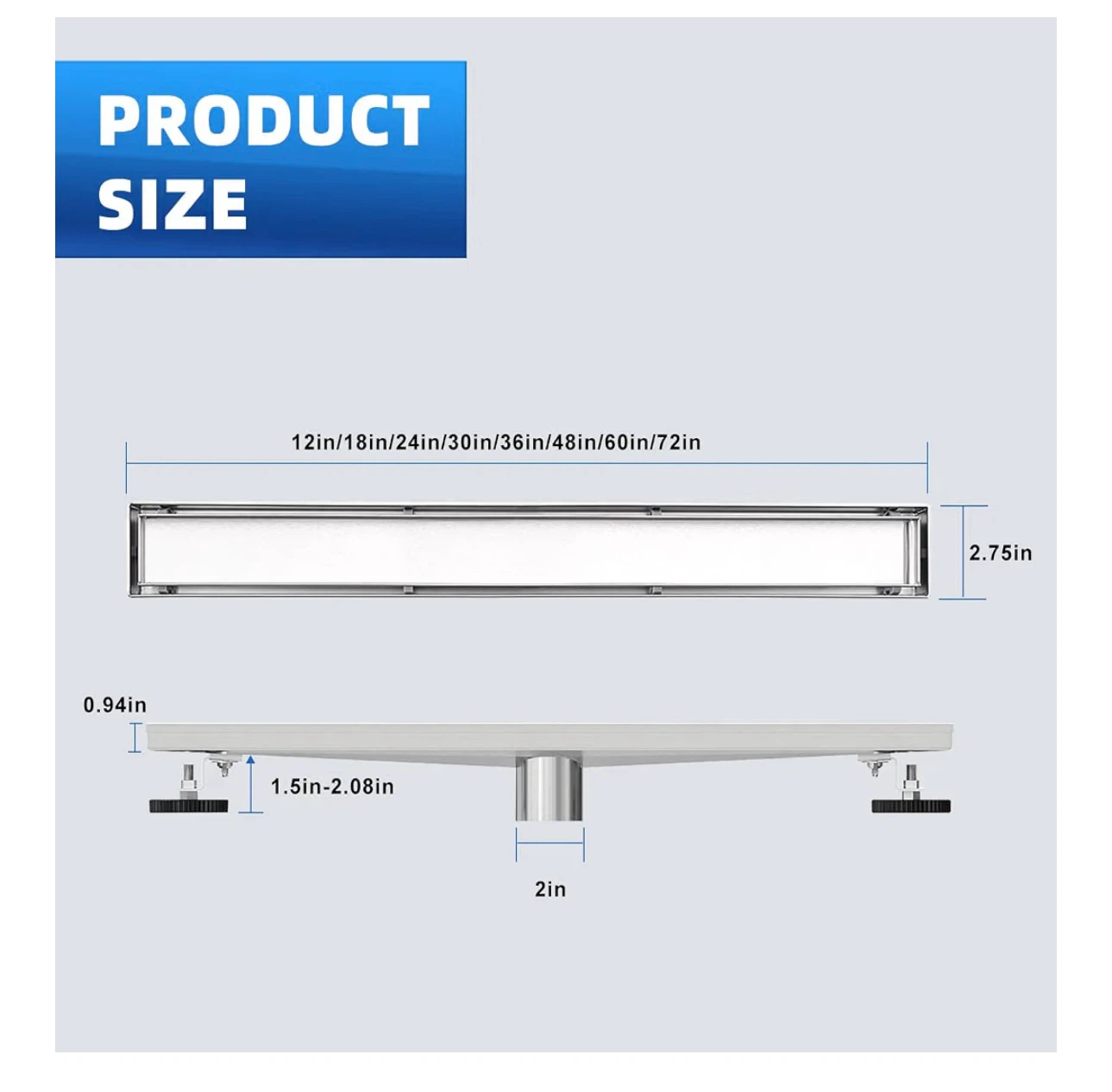 Stainless Steel Linear Shower Drain - photo 2