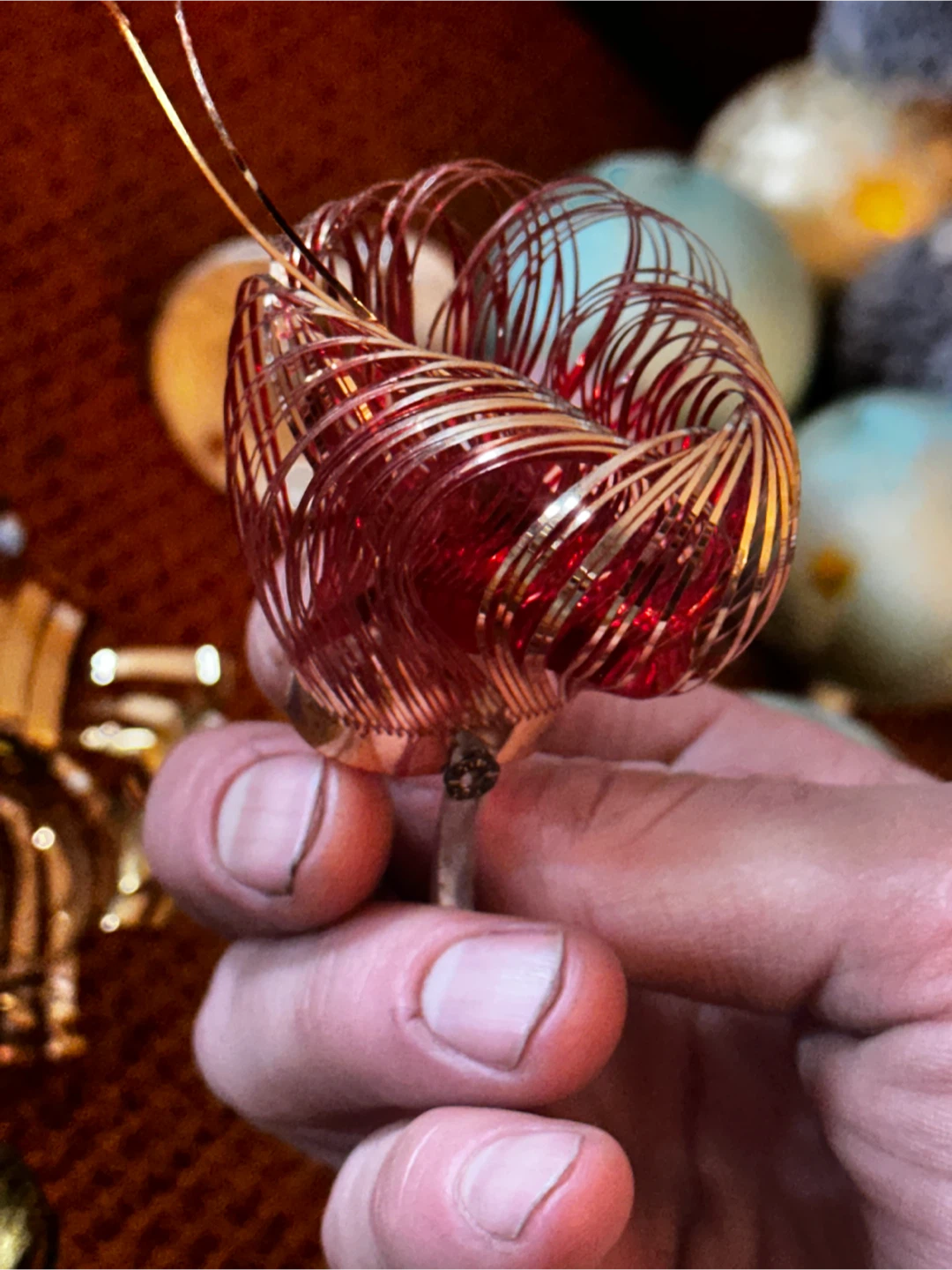 5 Vintage  Foil Ribbon Loop Ornaments - photo 2