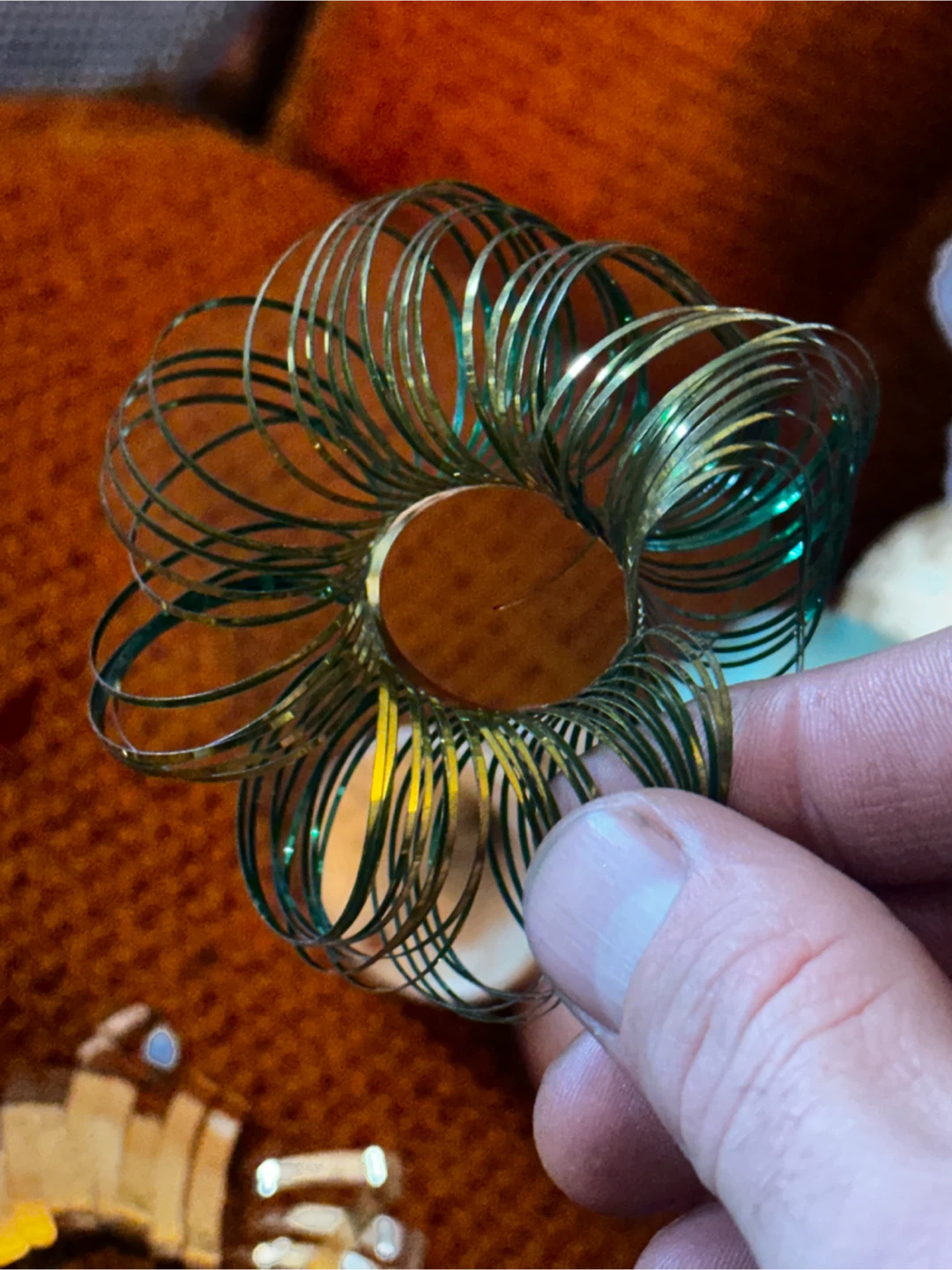 5 Vintage  Foil Ribbon Loop Ornaments - photo 3