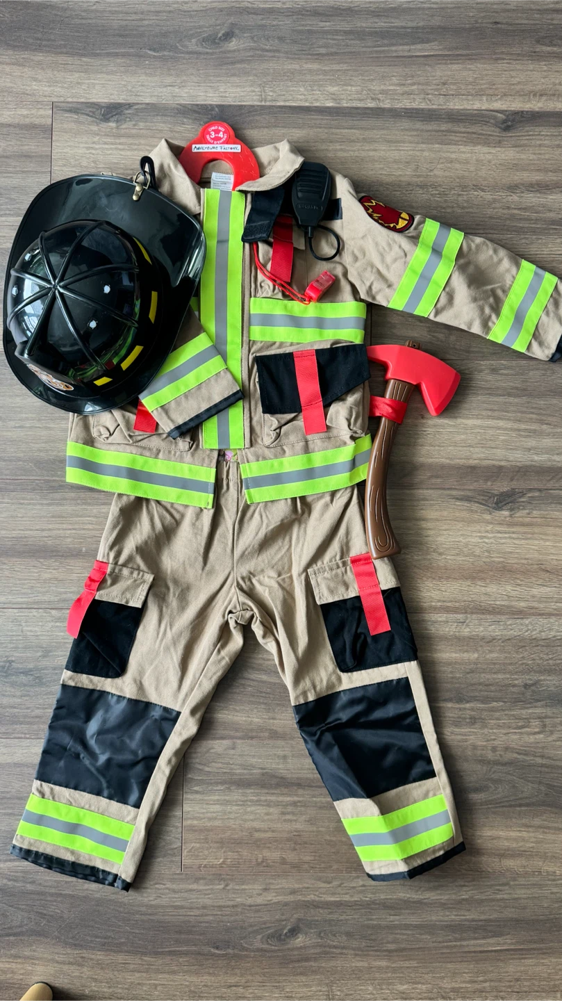 Adventure Factory Firefighter Costume Size 3-4