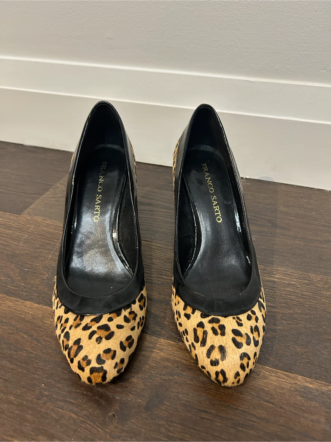 REAL CALF HAIR size 8.5 Franco Sarto Leopard Print Heels