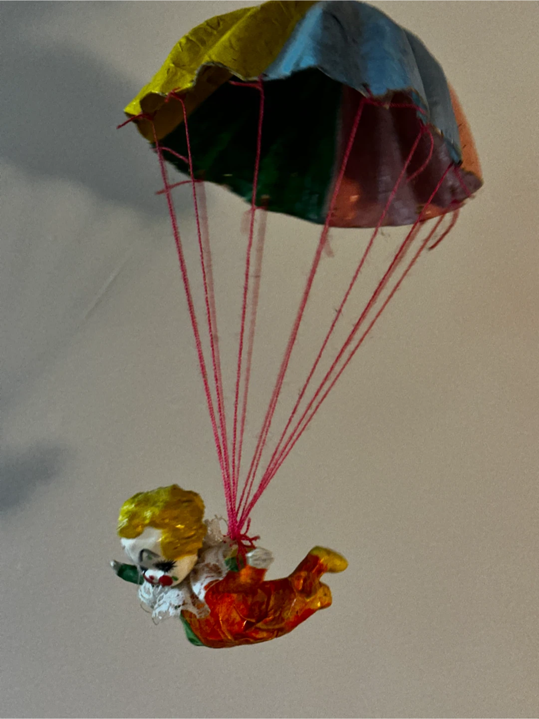 Vintage Mexican Folk Art  Paper Mache Parachute Clown - photo 2