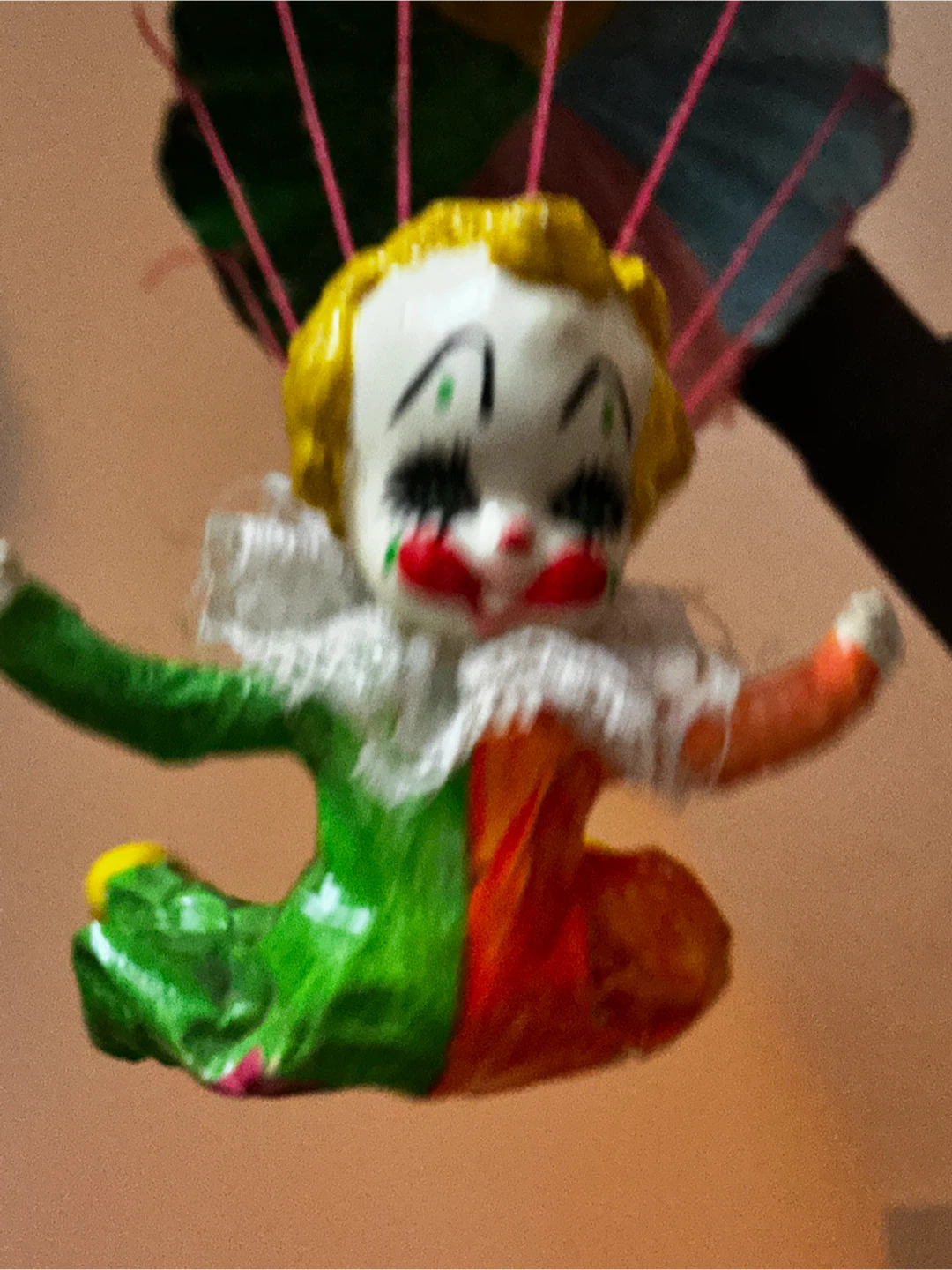 Vintage Mexican Folk Art  Paper Mache Parachute Clown - photo 4