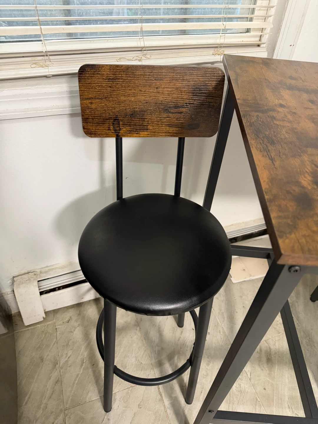 Industrial Style Pub Table with 2 Stools - photo 3