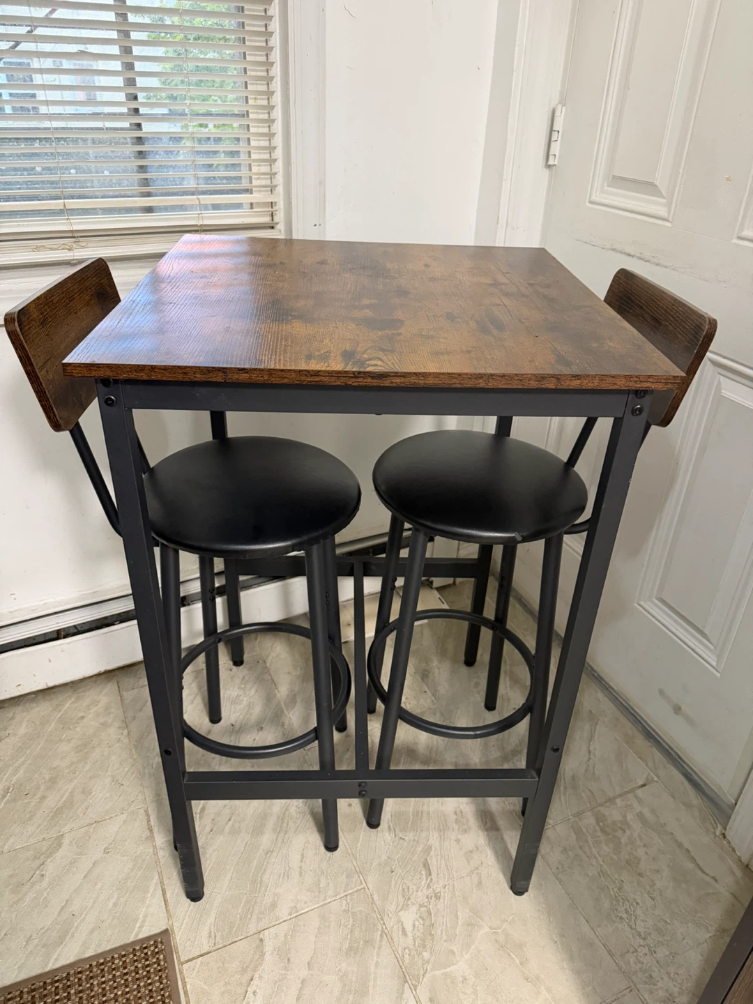 Industrial Style Pub Table with 2 Stools - photo 4