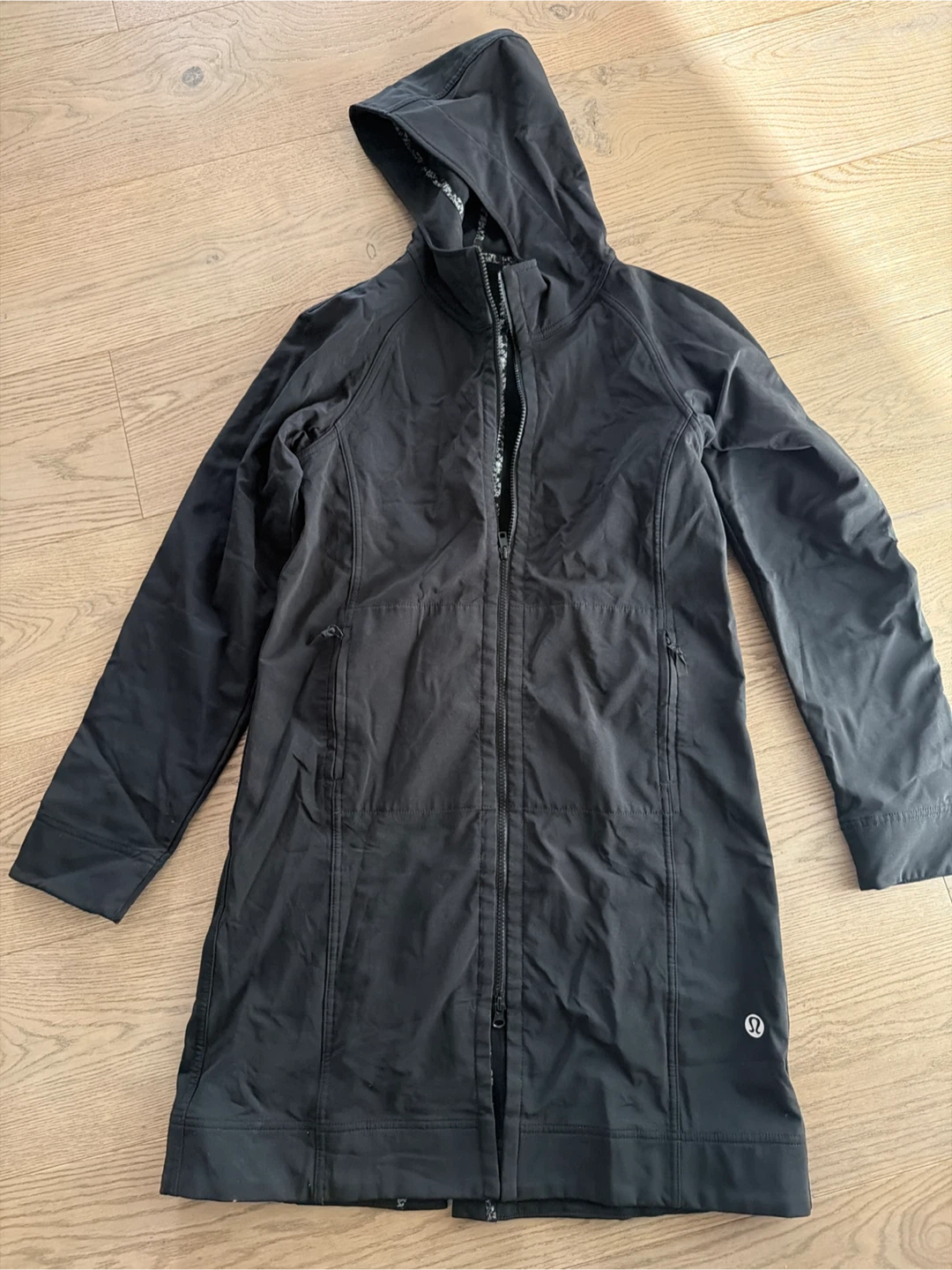 Lululemon Black Hooded Rain Jacket