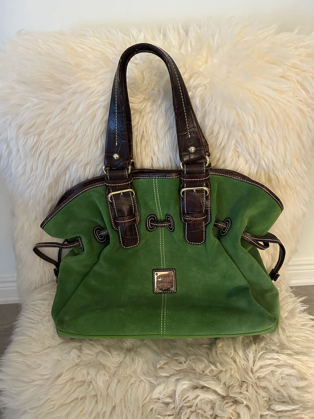 Dooney & Bourke Green Suede Handbag