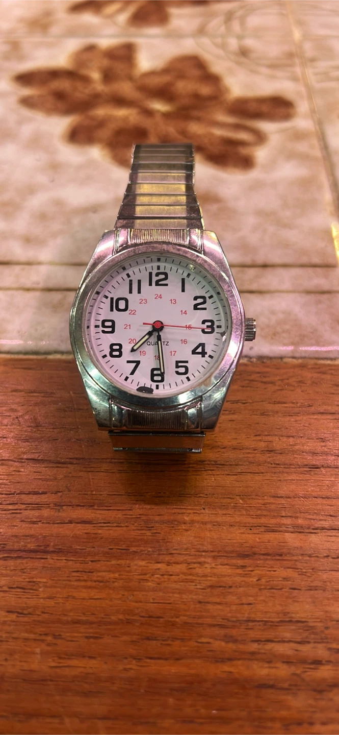 Quartz Wristwatch with Metal Expansion Band