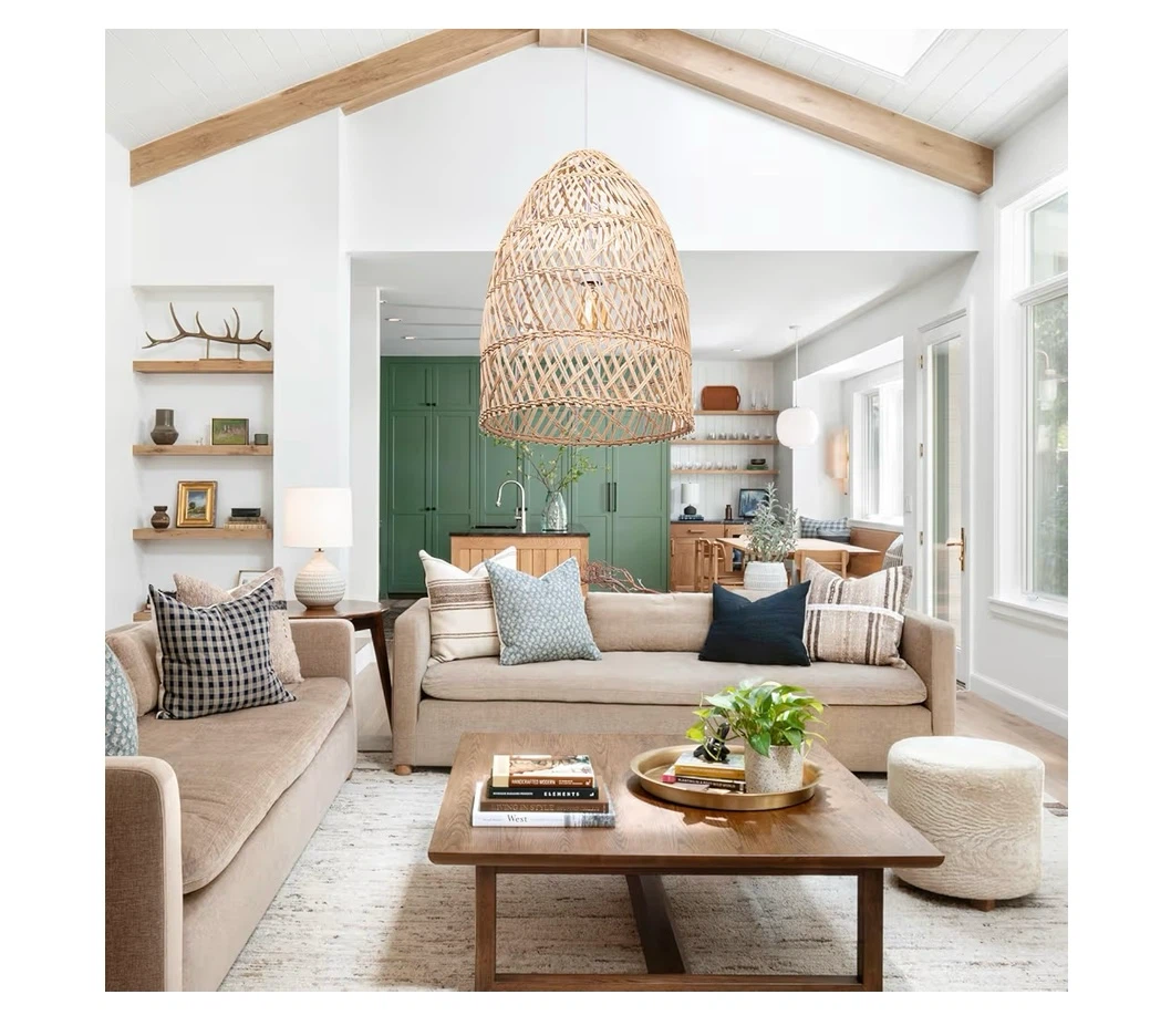 Woven Rattan Pendant Light Fixture - photo 3