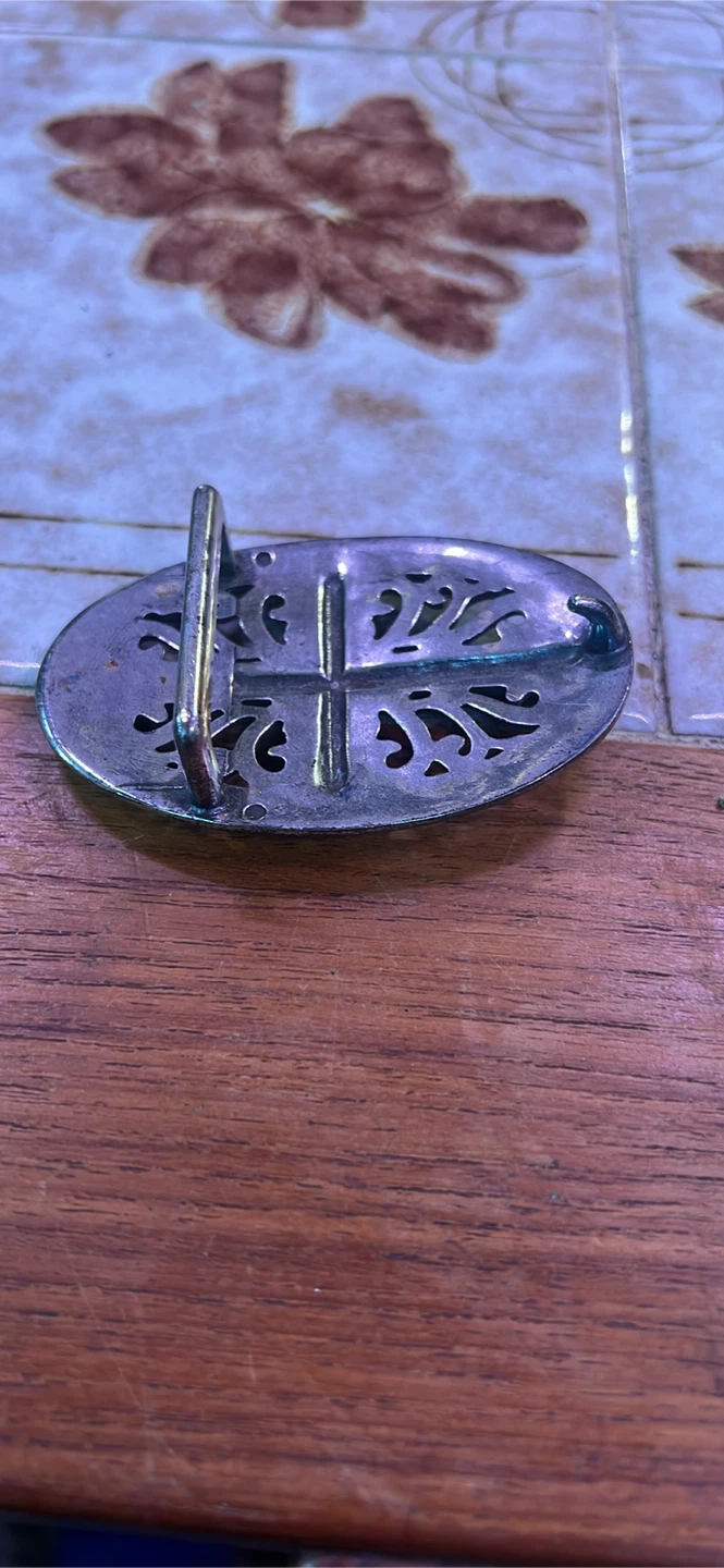 Oval Cross Belt Buckle with Rhinestones - photo 2