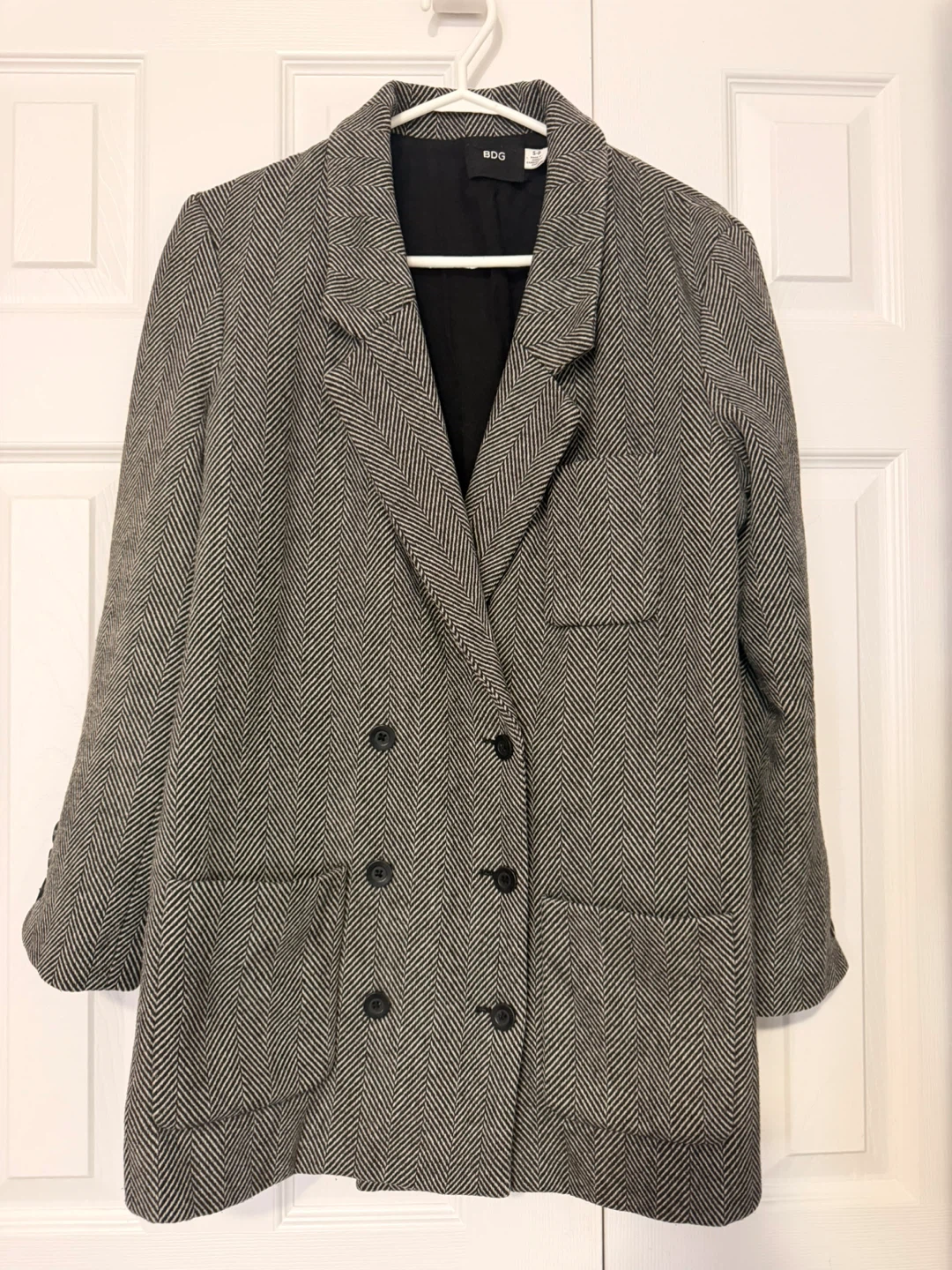 BDG Herringbone Double-Breasted Blazer