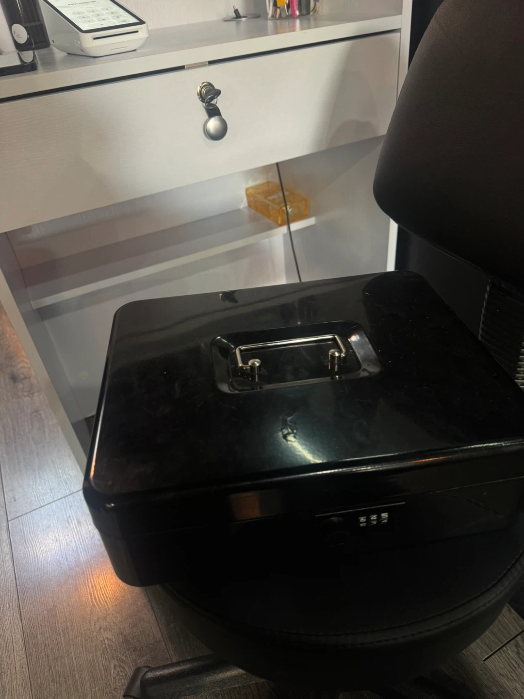 Black Steel Cash Box with Combination Lock