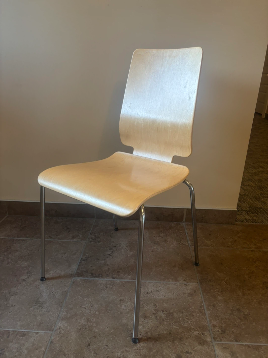IKEA "Gilbert" Chair by Carina Bengs – Molded Birch & Chrome