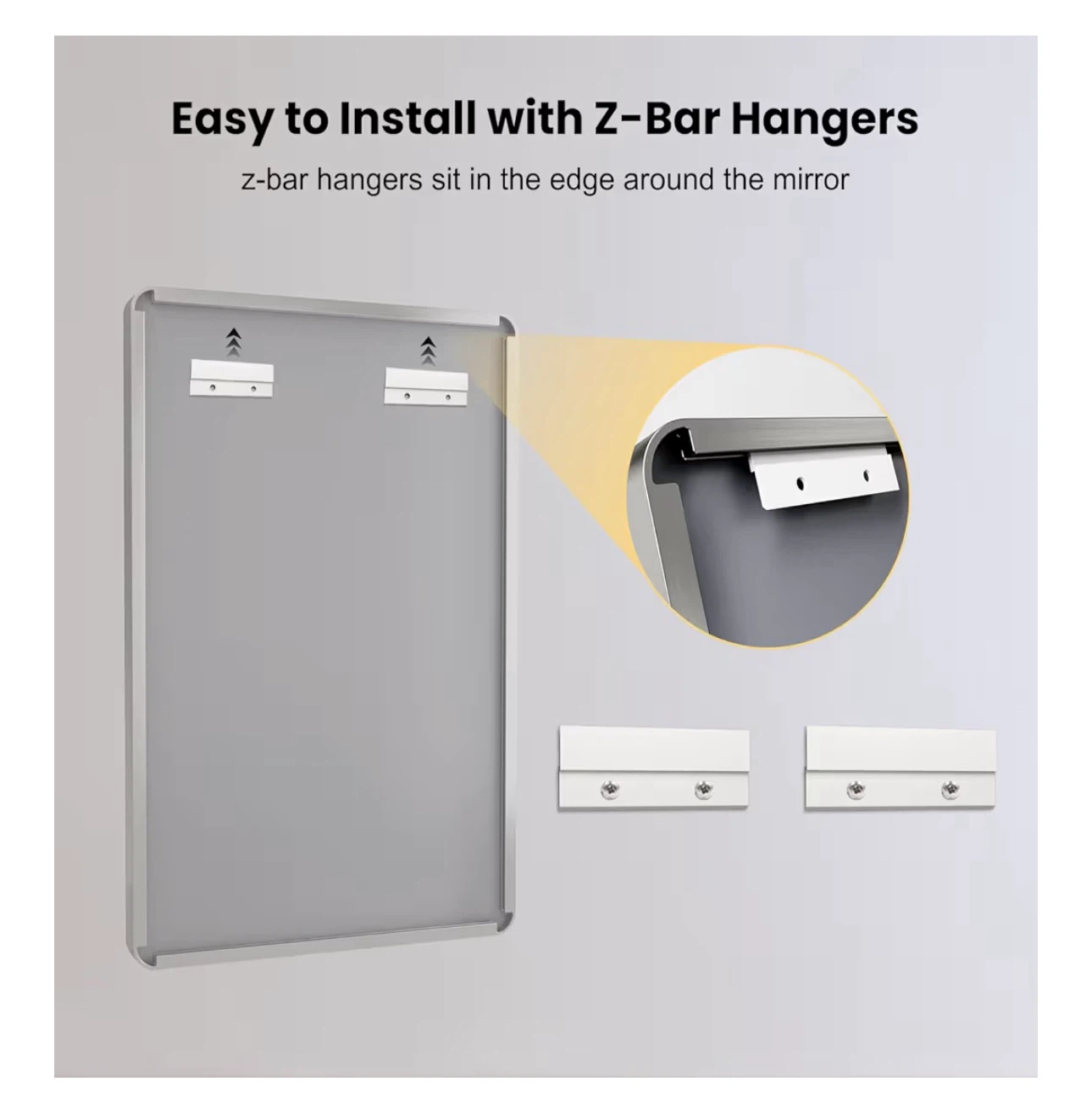 LOAAO 32x36 Inch Brushed Nickel Wall Mirror - photo 5