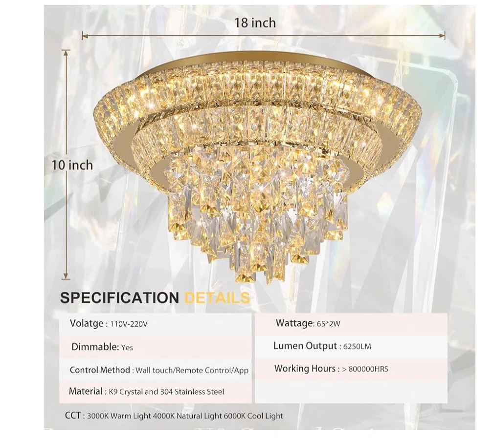 18 inch Crystal Chandeliers With Remote and APP Control - photo 3