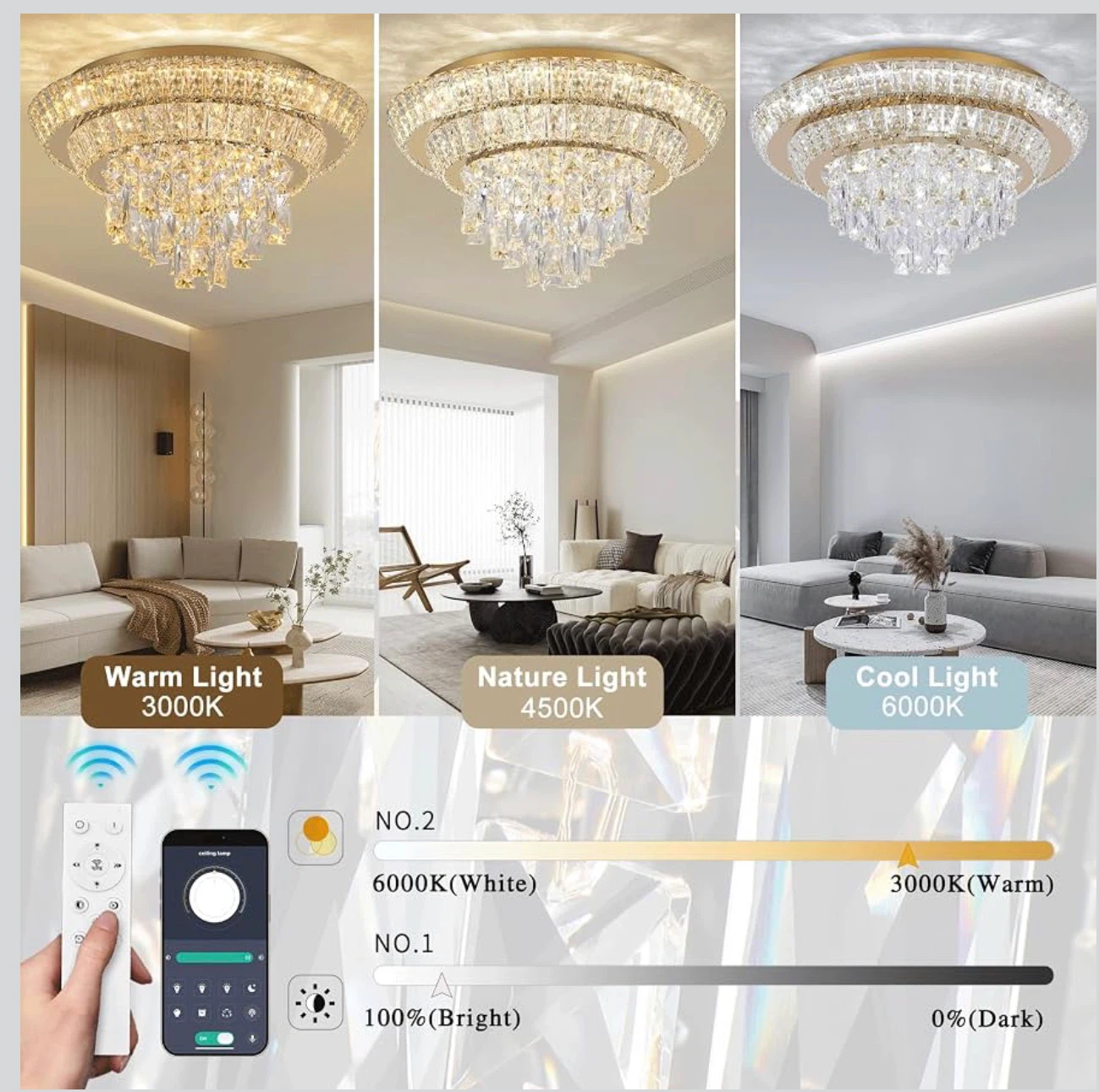 18 inch Crystal Chandeliers With Remote and APP Control - photo 4